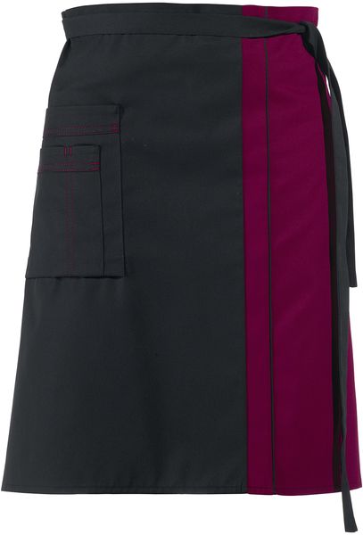 LEIBER-Jobwear, Vorbinder, Gastro-Arbeits-Berufs-Schürze, ca. 215 g/m², schwarz/bordeaux