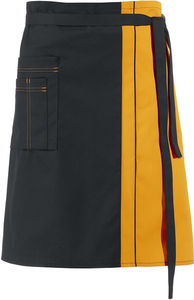 LEIBER-Jobwear, Vorbinder, Gastro-Arbeits-Berufs-Schürze, ca. 215 g/m², schwarz/sun