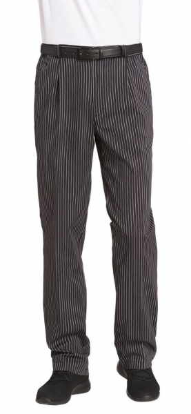 LEIBER-Jobwear, Kochhose, Servicehose, ca. 215 g/qm, schwarz/weiß