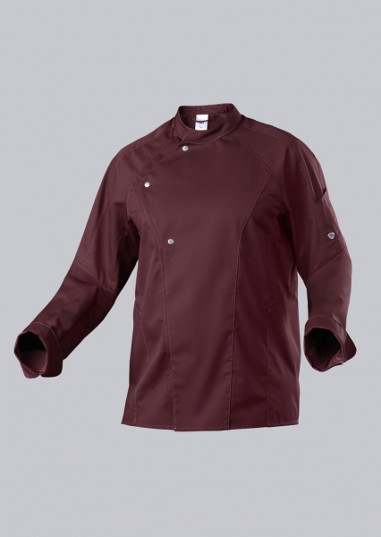 BP-HERREN-KOCHJACKE, leicht, langarm mit Manschetten, Farbe: barolo