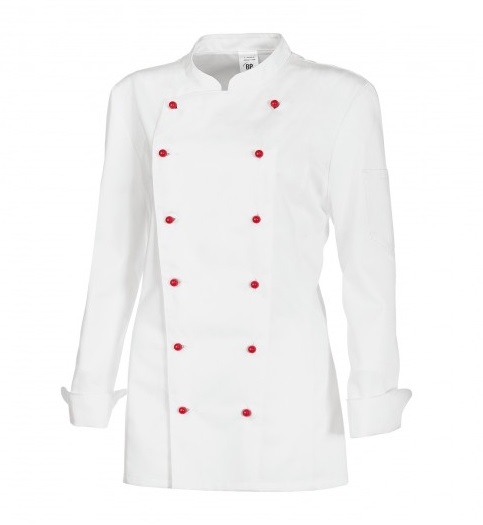 BP-Jobwear, Damen-Kochjacke, ca. 215g/m², weiß