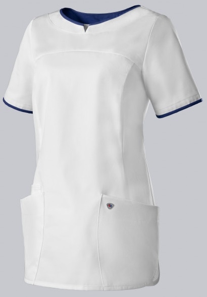 BP-Jobwear, Damen-Schlupfkasack, Arbeits-Berufs Kasack, weiss/nachtblau