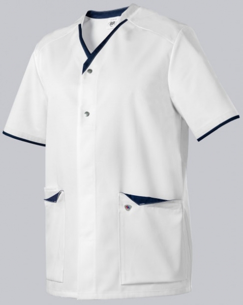 BP-Jobwear, Damen-Herren-Kasack, Arbeits-Berufs Kasack, weiss/nachtblau