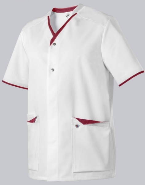 BP-Jobwear, Damen-Herren-Kasack, Arbeits-Berufs Kasack, weiss/koralle