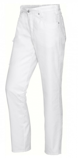 BP-Jobwear, Damen-Herren-Cargo-Jeans, Arbeits-Berufs-Jeans-Hose, Med & Care, weiß
