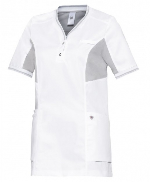 BP-Jobwear, Damenkasack, Arbeits-Berufs-Kasack, Komfort, weiß/hellgrau