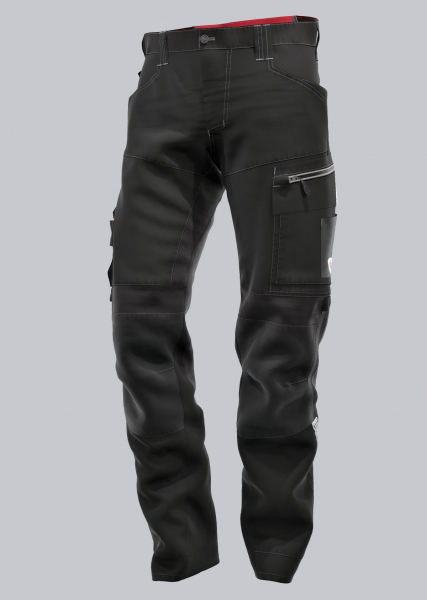 BP-HYBRID-ARBEITSHOSE, leicht, Stretcheinsätze, Kniepolstertaschen, Farbe:schwarz