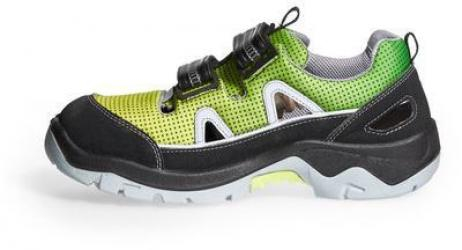 ABEBA-Footwear, Anatom-S1P-Damen- u. Herren-Sicherheits-Arbeits-Berufs-Schuhe, Klettschuhe, gelb/grün
