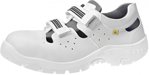 ABEBA-White-Line, S1-Damen- u. Herren-Sicherheits-Arbeits-Berufs-Sandalen, ESD, weiß