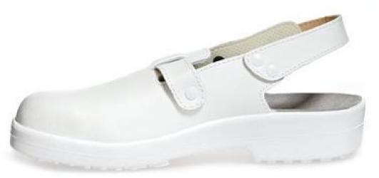 ABEBA-Withe-Line, SB-Damen- u. Herren-Arbeits-Berufs-Sicherheits-Clogs, weiß