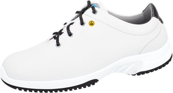 ABEBA-White-Line, Uni6-S2-Damen- u. Herren-Sicherheits-Arbeits-Berufs-Schuhe, Halbschuhe, ESD, weiß/schwarz