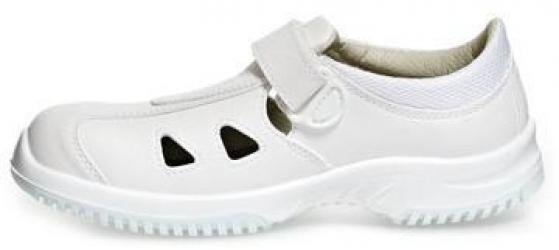 ABEBA-White-Line, S2-Uni6-Damen- u. Herren-Arbeits-Berufs-Sicherheits-Sandalen, ESD, weiß
