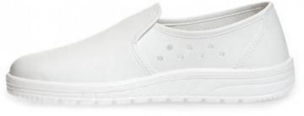 ABEBA-Withe-Line, O1-Damen- u. Herren-Arbeits-Berufs-Slipper, weiß