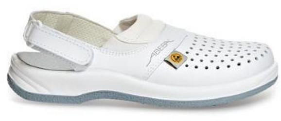 ABEBA-Withe-Line, OB-Damen- und Herren-Arbeits-Berufs-Clogs, weiß