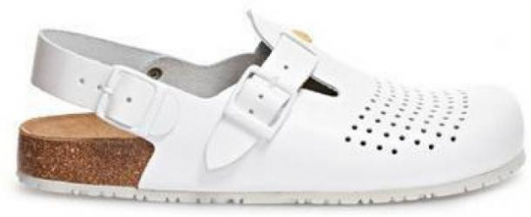 ABEBA-Withe-Line, OB-Damen- u. Herren-Arbeits-Berufs-Clogs, weiß
