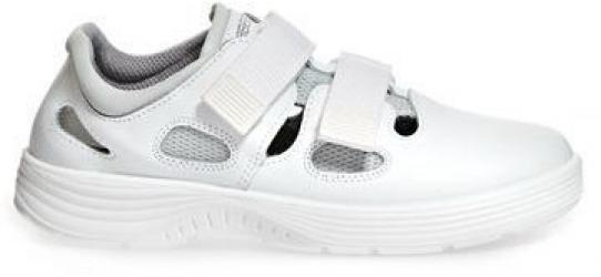 ABEBA-Withe-Line, X-LIGHT-O1-Damen-und Herren-Arbeits-Berufs-Sandalen, weiß