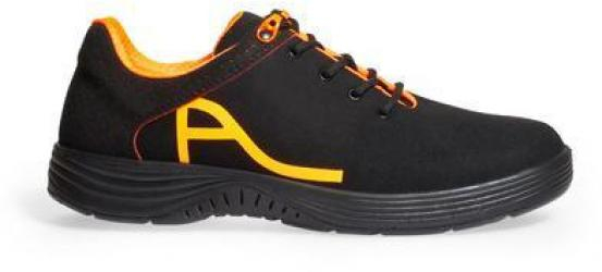 ABEBA-X-LIGHT-O1-Damen-und Herren-Arbeits-Berufs-Clogs, schwarz/neonorange