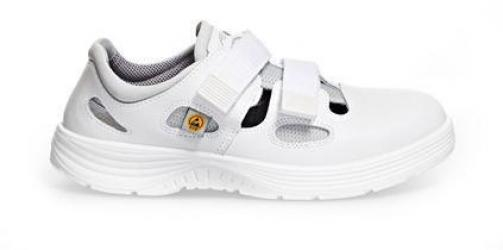 ABEBA-White-Line, X-LIGHT-S1-Damen- u. Herren-Sicherheits-Arbeits-Berufs-Sandalen, ESD, weiß