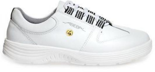 ABEBA-Withe-Line, X-LIGHT-O2-Damen-und Herren-Arbeits-Berufs-Schuhe, Schnürschuhe, ESD, weiß