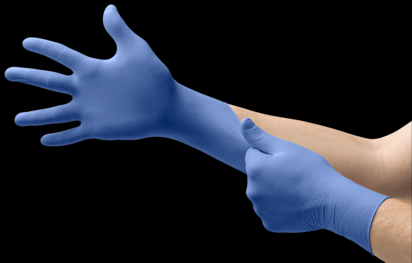ANSELL-Hand-Schutz, Einweg-Nitril-Untersuchungs-Einmal-Handschuhe, MICROFLEX, 93-843, blau