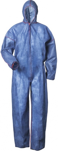 F-TECTOR-Hygiene, Einweg-Overall, Schutzanzug, Einmal-Schutzoverall, *MOABIT*, 40g, blau