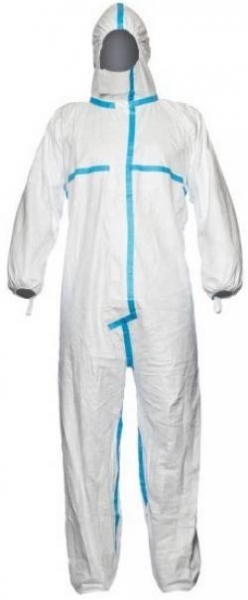 F-TYVEK-Hygiene, Einweg-Overall, Schutzanzug, Einmal-Schutzoverall, *CLASSIC PLUS*, weiß