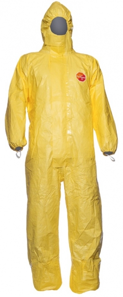 F-TYVEK-Hygiene, Einweg-Overall, Schutzanzug, Einmal-Schutzoverall, *TYCHEM C*, gelb