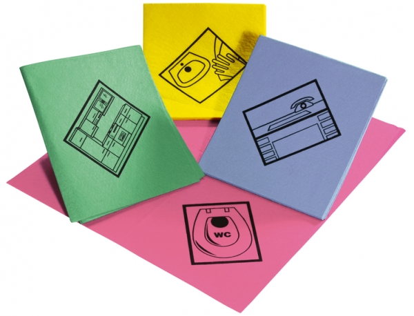 MEIKO-Hygiene, Reinigungstücher, beschichtetes Tuch, Meiko Color, Schreibtisch, Pkg. á 10 Stück, blau