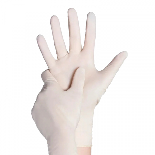 Ampri-Hygiene, Einweg-Latex-Einmal-Handschuhe, BASIC PLUS gepudert, weiß, Pkg á 100 Stück, VE = 10 Pkg.