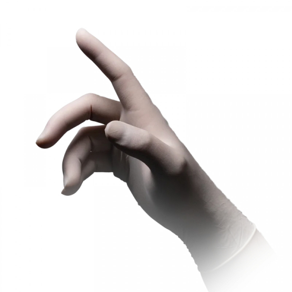 AMPRI-Hygiene, Einweg-Latex-Einmal-Untersuchungs-Handschuhe, POLYMER PLUS, puderfrei, weiß, Pkg á 100 Stück, VE = 10 Pkg.