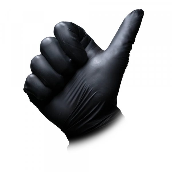 AMPRI-Einweg-Black-Vitril-Untersuchungshandschuhe, MED COMFORT, puderfrei, unsteril, VE = Pkg. á 100 Stück, schwarz