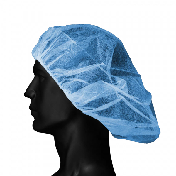 AMPRI-Hygiene, Einweg-Baretthauben, Einmalhauben, MED COMFORT, latexfrei, VE = Pkg. á 100 Stück, blau