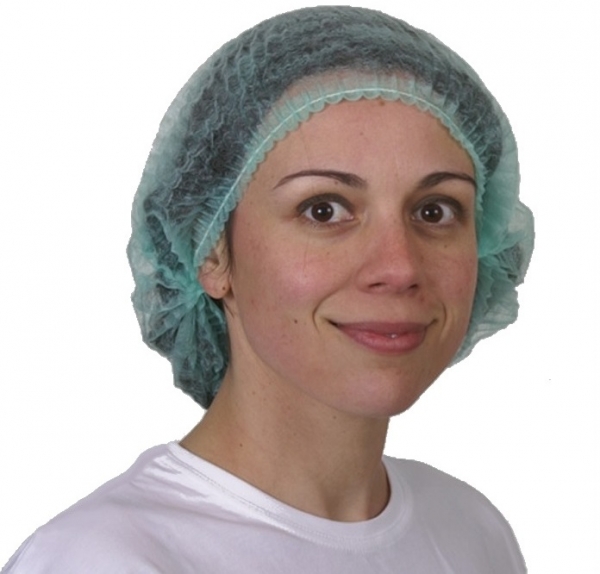 AMPRI-Hygiene, Einweg-Klipphauben, Einmalhauben, MED COMFORT PP KLIPPHAUBEN, latexfrei, grün, VE = 100 Stück