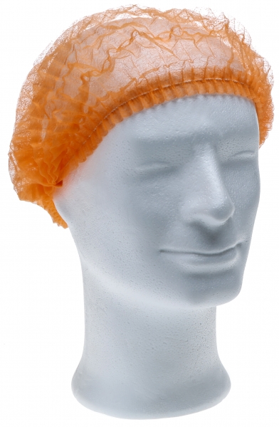 AMPRI-Hygiene, Einweg-Klipphauben, Einmalhauben, MED COMFORT PP KLIPPHAUBEN, latexfrei, orange, VE = 100 Stück