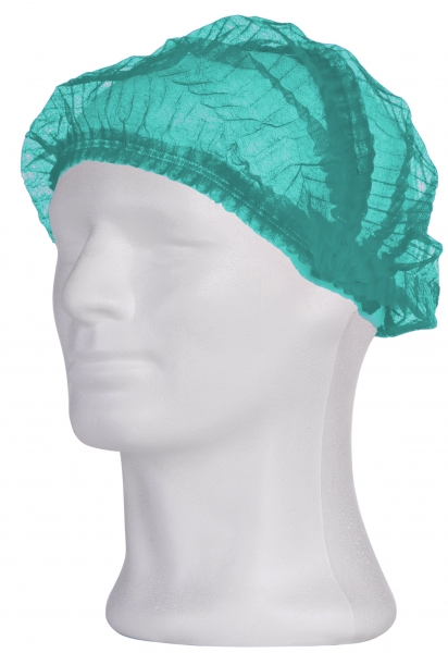 AMPRI-Hygiene, Einweg-Klipphauben, Einmalhauben, ECO PLUS, latexfrei, luftdurchlässig, grün, VE = 100 Stück