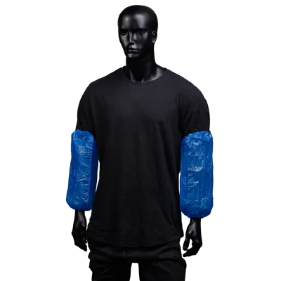 AMPRI-Hygiene, Einweg-PE-Ärmelschoner, Einmal-Armschoner, heavy, MED COMFORT, Länge ca. 40 cm, blau, VE = 100 Stück