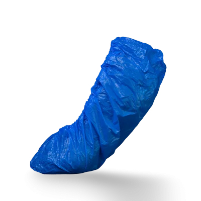 AMPRI-Hygiene, Einweg-CPE-Überschuhe, Einmal-Schuhe, MED COMFORT, gehämmert, mit Gummizug, extra stark, blau, VE = 100 Stk.