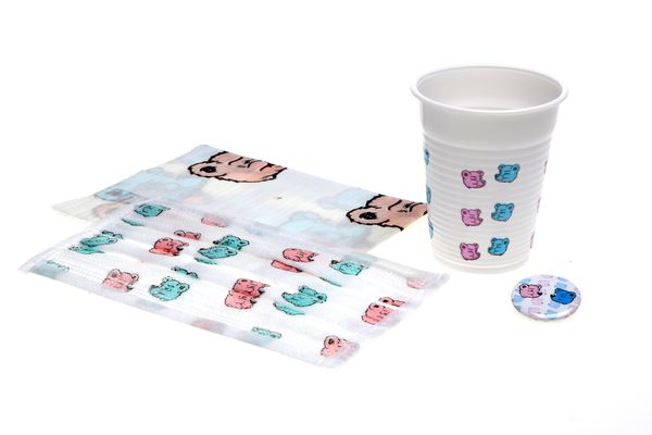 AMPRI-Hygiene, HAPPY-KIDS-SET, VE = 50 Sets, mit Bärchenaufdruck