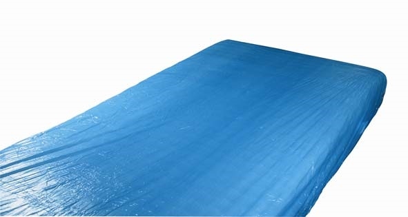 AMPRI-Hygiene, CPE-Matratzenschoner mit Gummizug, 2100 x 900 x 200 mm, blau, VE = 10 Beutel á 10 Stück