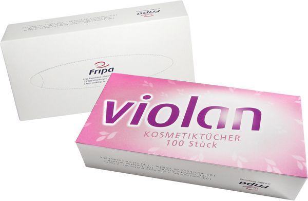 AMPRI-Hygiene, Kosmetiktücher, Violan 2-lagig, 100 Stück, 20 x 21 cm, Karton = 40 Pack á 100 Tücher, hochweiß