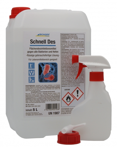 SCHOPF-Hygiene, Flächendesinfektion, Desinfektionsmittel Schnell Des 5L Kanister