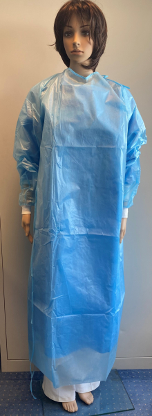 UNIVERSAL-Hygiene, Infektions-Schutzkittel, Einwegkittel, Einmalkittel, PP Vlies / PE, blau, VE = 1 Stück