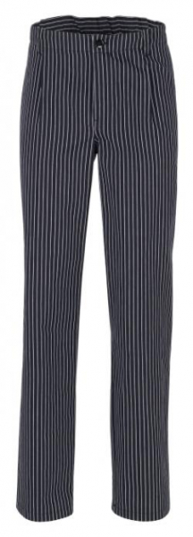BEB-Jobwear, Herren-Kochhose, 195 g/m², Nadelstreifen, schwarz/weiß