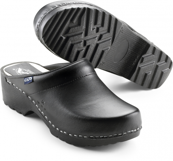 SIKA-Footwear, Arbeits-Berufs-Clogs, TRADITIONEL, offene Ferse, schwarz
