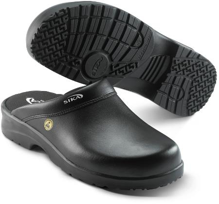 SIKA-Footwear, OB ESD, FUSION-Arbeits-Berufs-Clogs, offene Ferse, schwarz