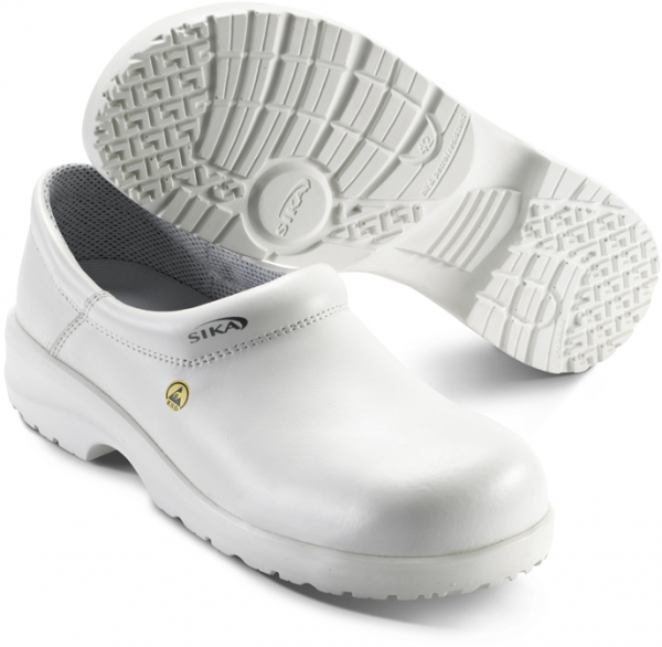 SIKA-Withe-Line, S2 ESD-Arbeits-Berufs-Sicherheits-Clogs, FUSION CLOG, geschlossen, weiss