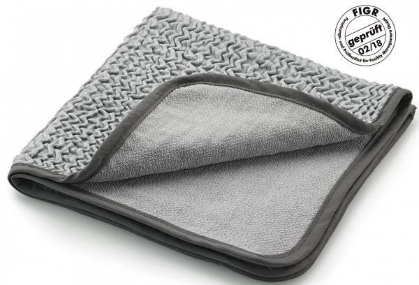 MEGA-CLEAN-Hygiene, Mikrofasertuch, Tuch to go, silbergrau