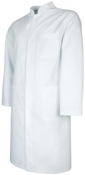 Teamdress-Jobwear-Service, Herren-Arbeits-Mantel, Berufsmantel, Kittel, Arztkittel, Stehkragen, weiß