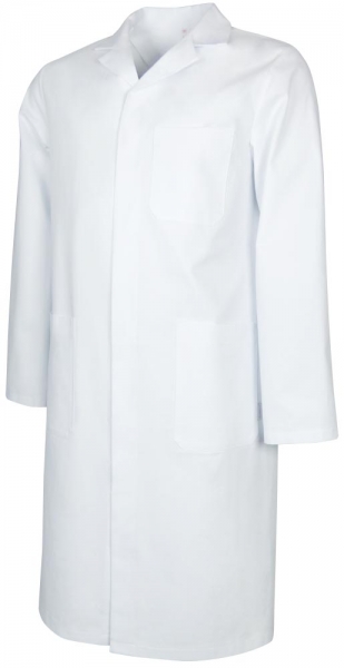 Teamdress-Jobwear-Service, Herren-Arbeits-Mantel, Berufsmantel, Labor-Kittel, Reverskragen, weiß