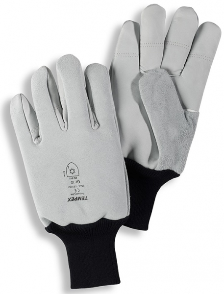 HB-Kälteschutz, Tempex-Kommisionierer-Handschuhe, mittelgrau/schwarz